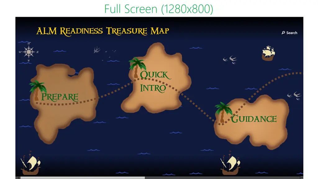 Treasure map UI @ 1280px width