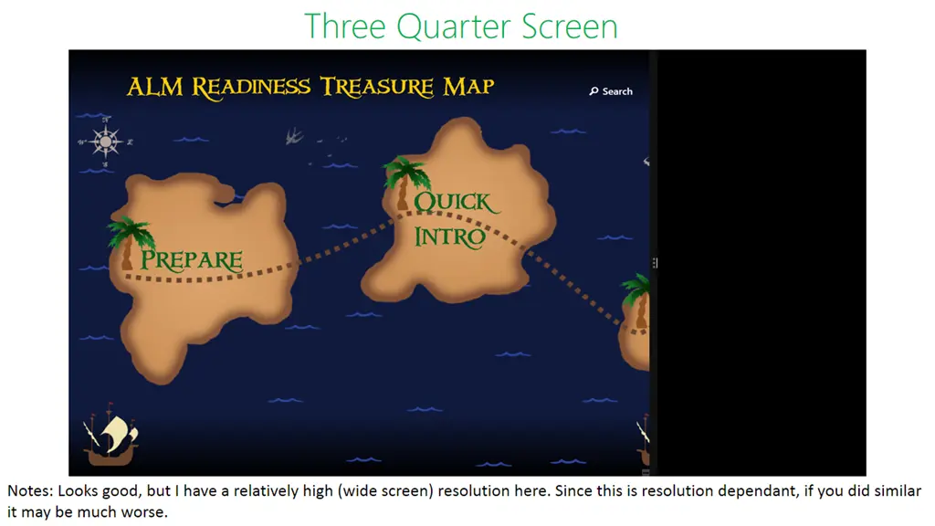 Treasure map UI @ 3 quarter screen