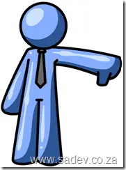 Clipart man with thumb down