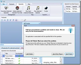 Error screenshot