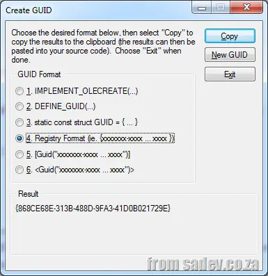Create GUID UI