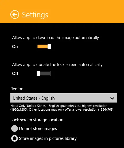 Apps settings