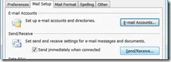 Screenshot of mail setup window