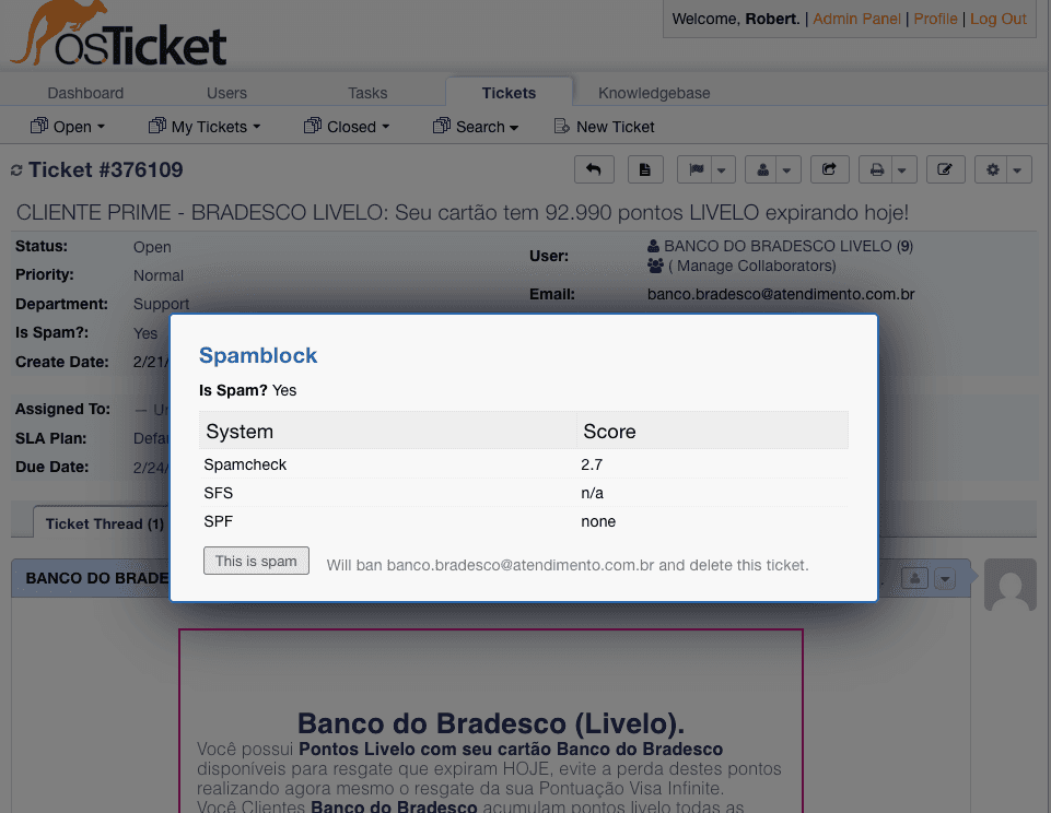 Easy check results and 1 click block